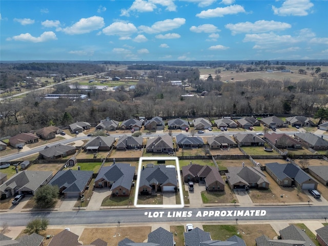 birds eye view of property featuring a residential view