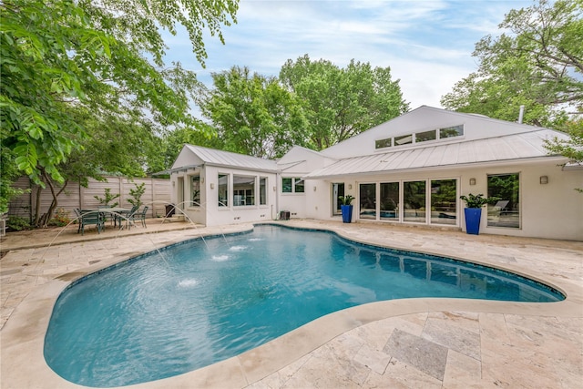 6005 Northwood Rd, Dallas, TX 75225 - view of pool featuring a fenced in pool, fence, and a patio area