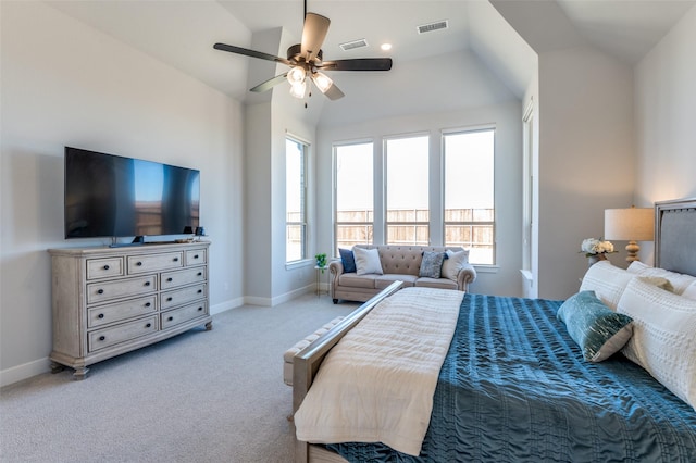2521 Warwick Dr, Celina, TX 75009 - bedroom with lofted ceiling, carpet floors, visible vents, and baseboards