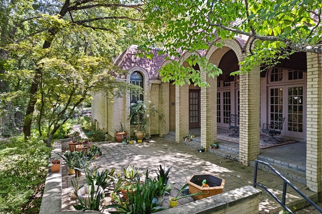 view of patio with french doors