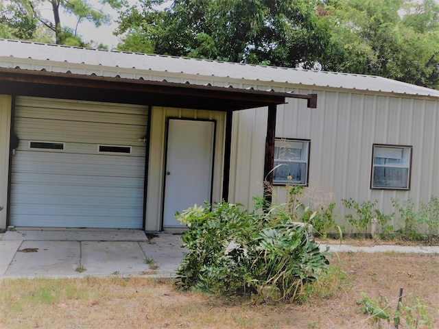 entrance to property with metal roof