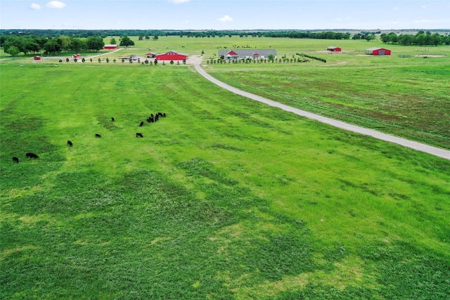 aerial view featuring a rural view