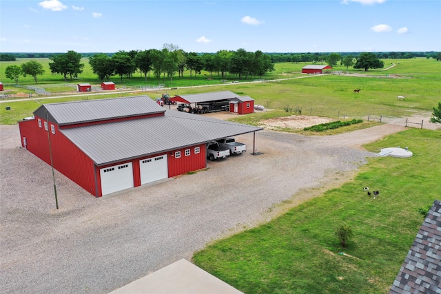 bird's eye view featuring a rural view