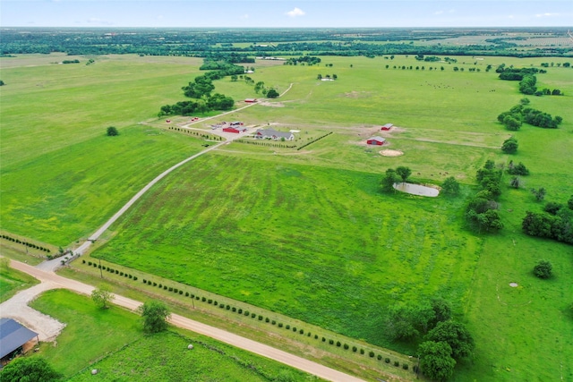 bird's eye view with a rural view