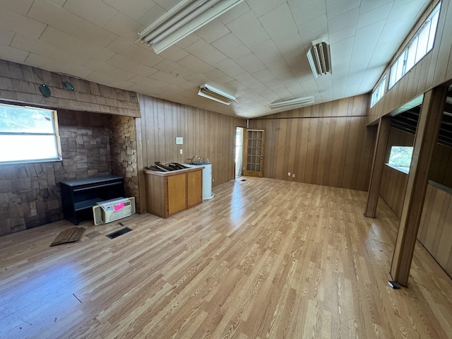 basement with light wood-style floors