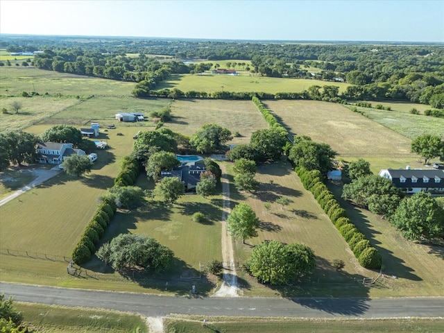 bird's eye view with a rural view