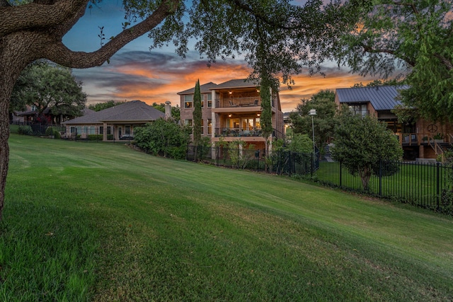 view of yard with fence