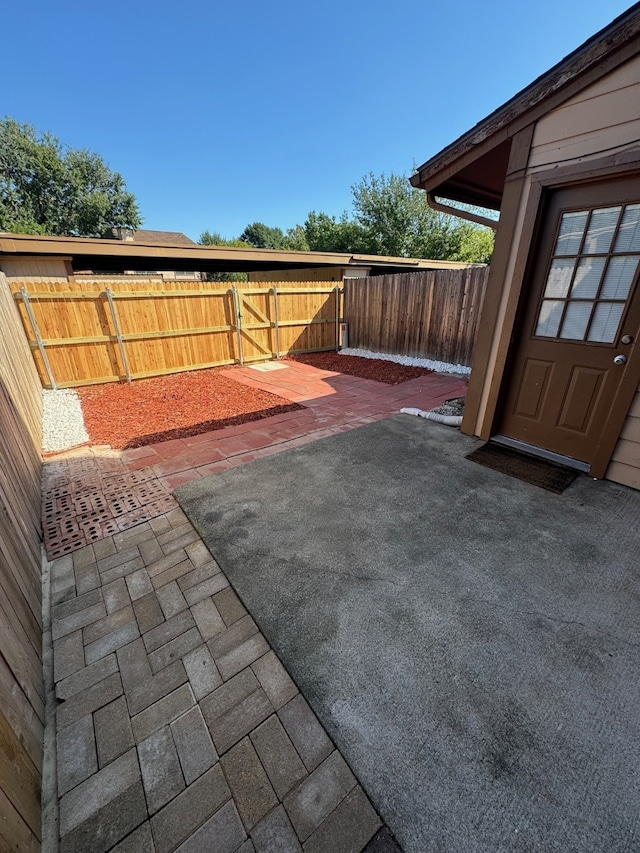 view of patio with a fenced backyard