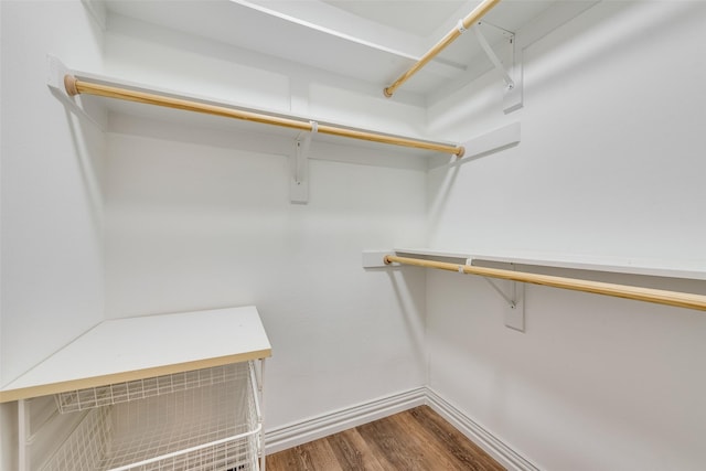 spacious closet with wood finished floors