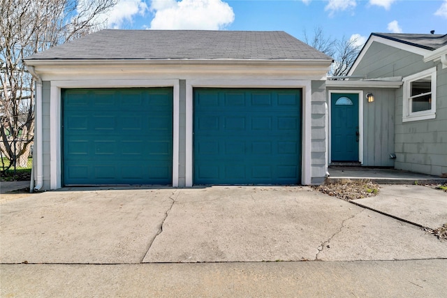 view of garage