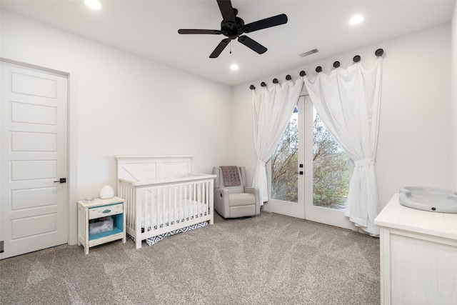 3200 W Fm 455, Celina, TX 75009 - bedroom featuring a nursery area, carpet flooring, visible vents, and recessed lighting