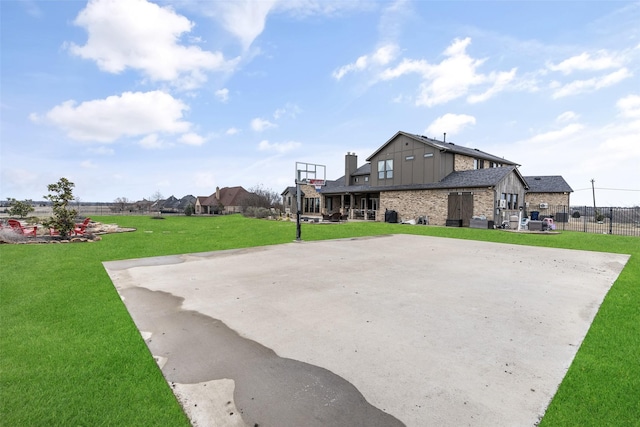 3200 W Fm 455, Celina, TX 75009 - view of sport court with basketball hoop, fence, and a yard