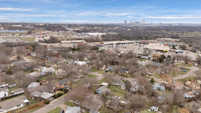 birds eye view of property with a residential view