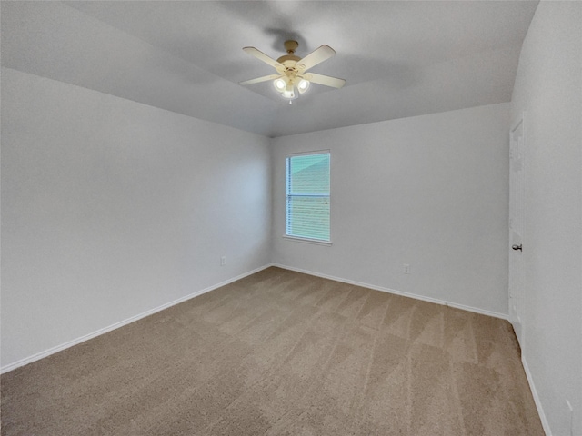 1825 Heron Dr, Aubrey, TX 76227 - empty room featuring a ceiling fan, light colored carpet, and baseboards