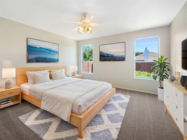 1825 Heron Dr, Aubrey, TX 76227 - bedroom with carpet floors, baseboards, and ceiling fan