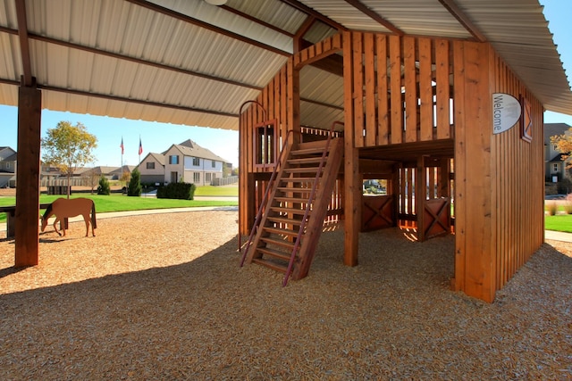 community playground with a residential view