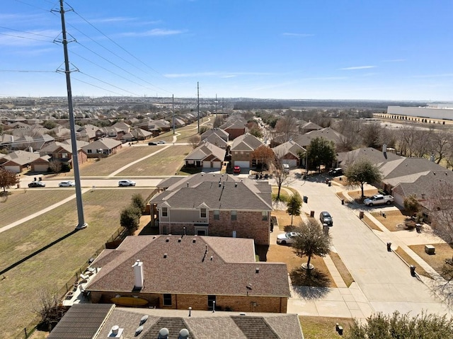 aerial view with a residential view