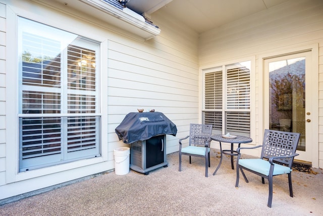 view of patio / terrace featuring a grill