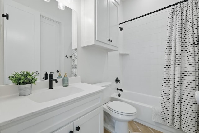 2412 Strolling Way, Argyle, TX 76226 - bathroom featuring vanity, shower / tub combo with curtain, and toilet