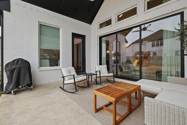 view of patio / terrace featuring grilling area