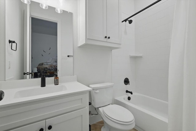 2412 Strolling Way, Argyle, TX 76226 - bathroom featuring shower / tub combo with curtain, vanity, and toilet