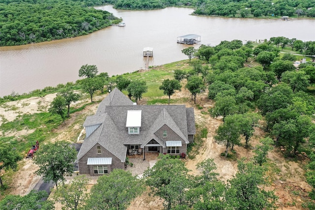 133 Sunset Bay Pointe Ct, Chico, TX 76431 - bird's eye view with a water view and a view of trees