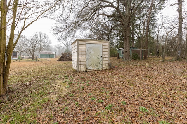 view of shed