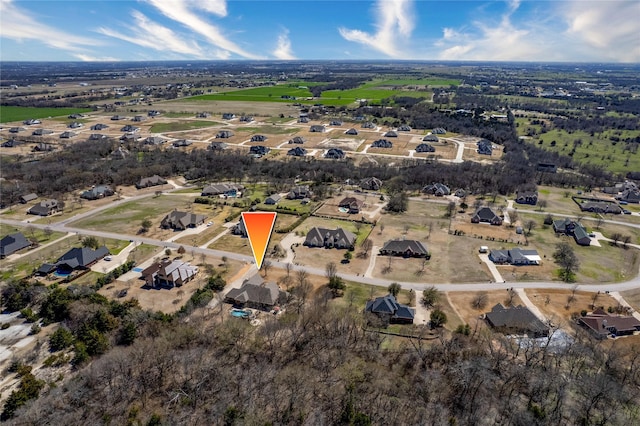 aerial view with a residential view