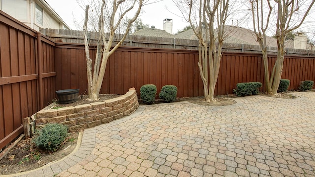 view of patio with a fenced backyard