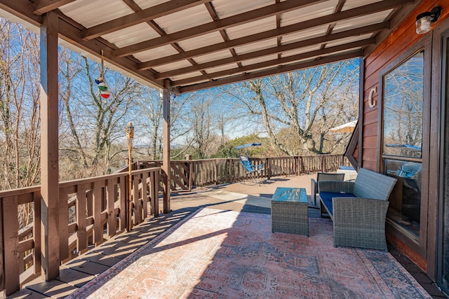 view of patio with an outdoor hangout area