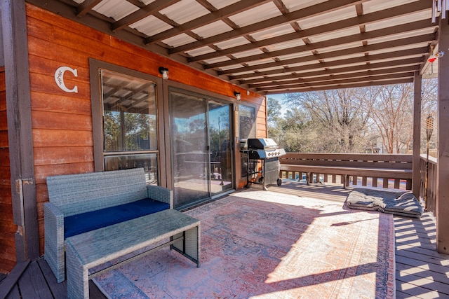 view of patio with area for grilling