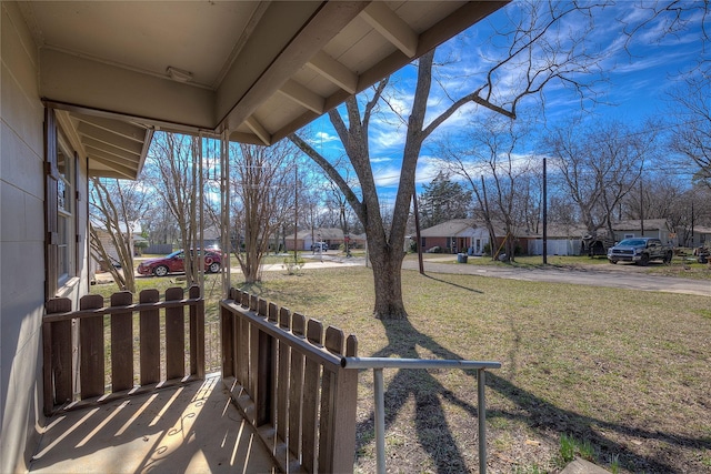 view of yard with a residential view