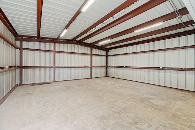 garage featuring metal wall