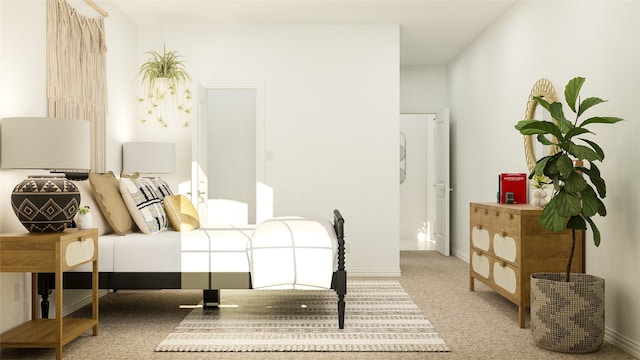 bedroom featuring baseboards and carpet flooring