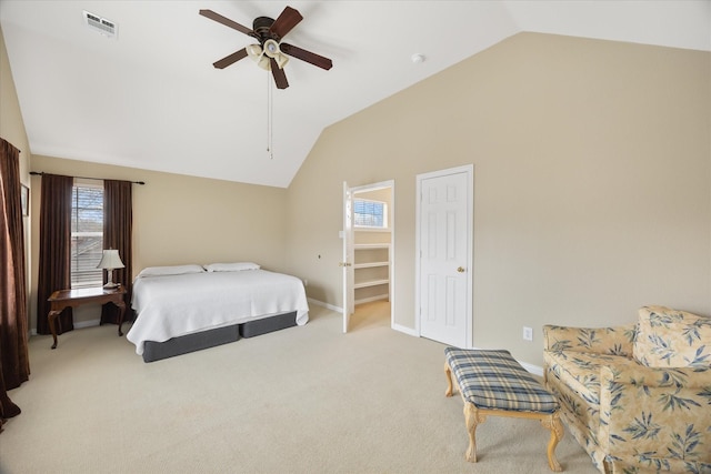 619 Loch View Ct, Rockwall, TX 75087 - bedroom featuring vaulted ceiling, multiple windows, carpet flooring, and baseboards