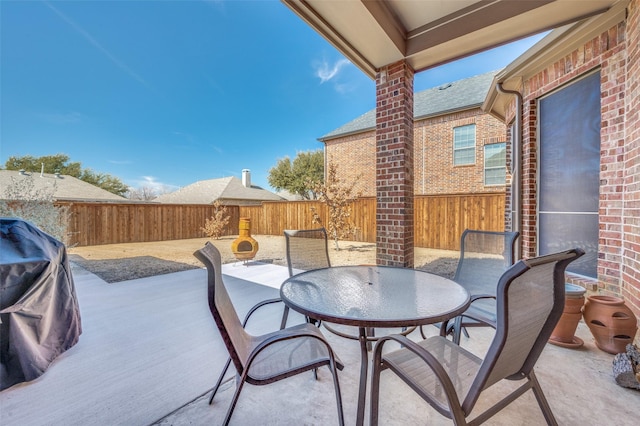 view of patio featuring a fenced backyard