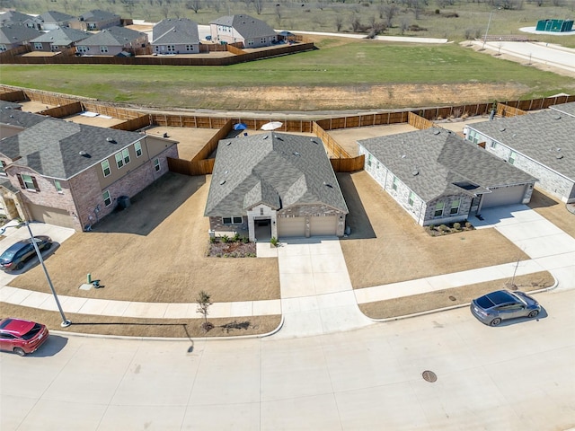 bird's eye view with a residential view