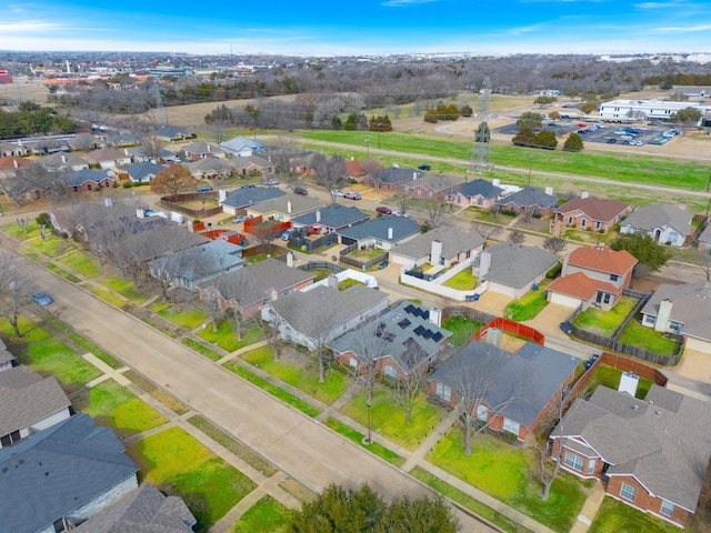 drone / aerial view with a residential view