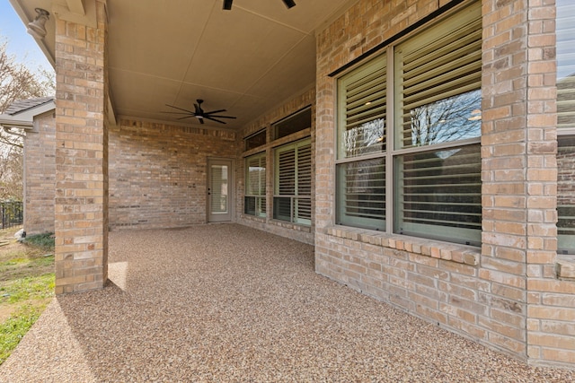 view of patio / terrace with ceiling fan