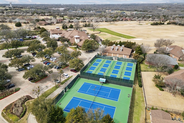 birds eye view of property with a residential view