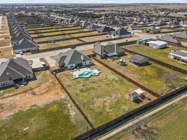 drone / aerial view with a residential view
