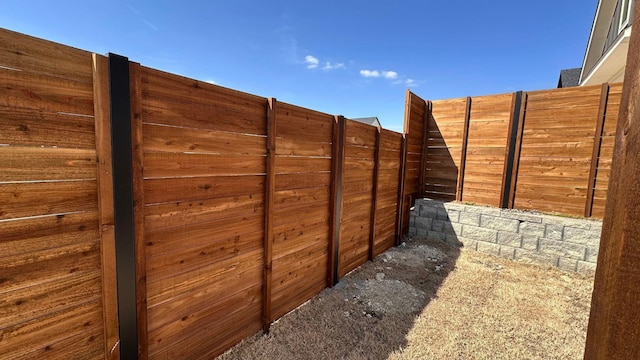 view of yard with fence