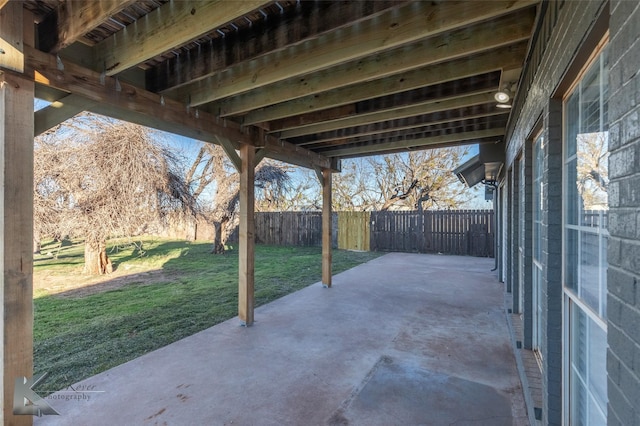 view of patio with a fenced backyard