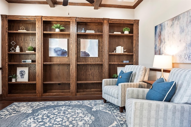 living area featuring wood finished floors