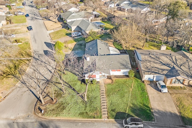 aerial view with a residential view