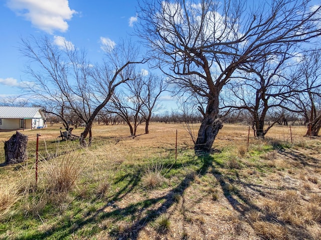 view of yard with a rural view