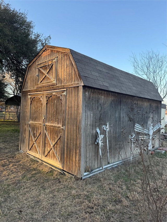 view of shed