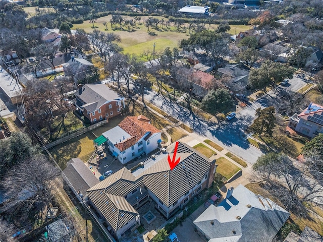 drone / aerial view with a residential view