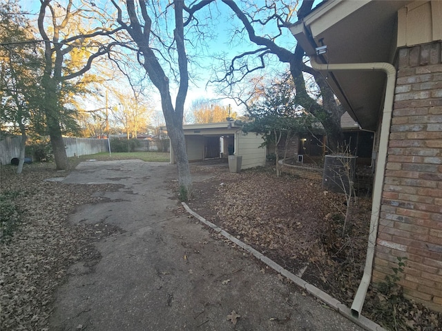 view of yard with a patio area and fence