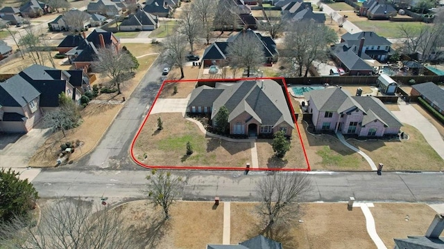 drone / aerial view with a residential view